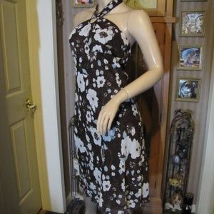 Speechless Brown Floral Halter Dress in size 9